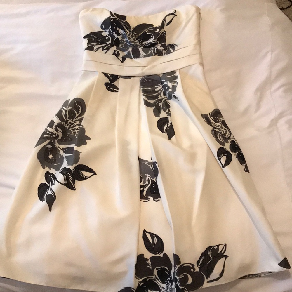 Ann Taylor floral strapless cocktail dress